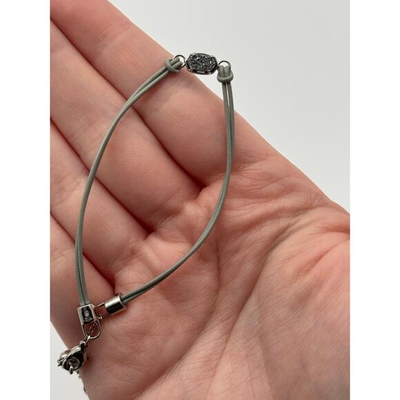 Kendra Scott Emilie Silver Corded Bracelet in Platinum Drusy - Picture 2 of 2